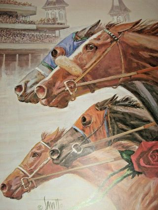 Kentucky Derby Poster 1991 117th Sam Savitt Art Horse Racing Churchill Downs