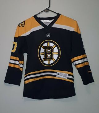 Reebok Boston Bruins Youth Size S/m Jersey Tuukka Rask 40 Yellow Black