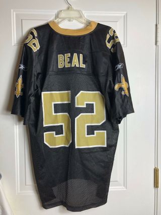 Mens Xl Nfl Orleans Saints Black & Gold Jersey W/ Name Beal And 52 On Back