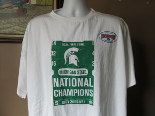 Michigan State Spartans 2000 National Champions Official Locker Room T - Shirt Xl