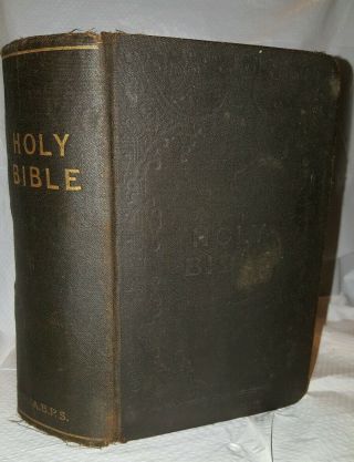 Antique Holy Bible Leather Old & Testaments A.  B.  P.  S.  Compact 5x7 "