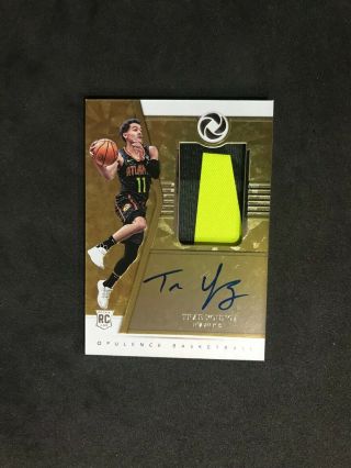 2018 - 19 Panini Opulence Trae Young 3clr Rpa 71/79 Rc Patch Auto Hawks
