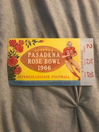 1966 Pasadena Rose Bowl Ticket Stub Ucla V.  Michigan State