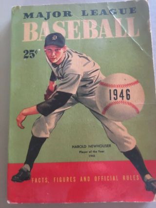 1946 Baseball Book " Major League Baseball " Facts Figures And Rules 1st After War