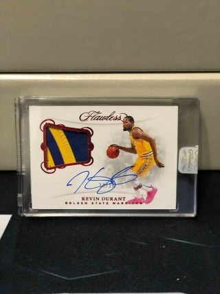 2018 - 19 Flawless Kevin Durant Ruby Game Patch Auto Autograph 14/15 Dsl