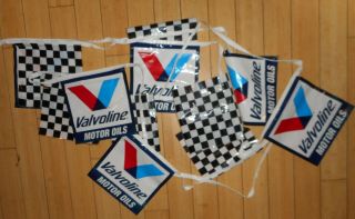 Valvoline Oil Auto Racing Checkered Flag Banner Advertising No Resv 1