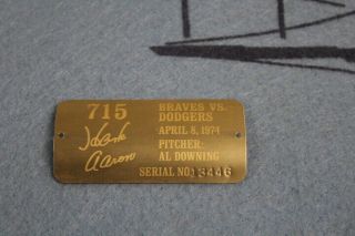 Mlb Hank Aaron April 8 1974 715 Homeruns Al Downing Commemorative Gold Plate