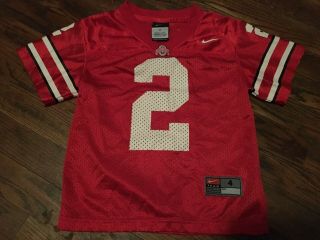 Nike Ohio State Buckeyes Red Home Football Jersey Kids Size 4t 2 Ncaa Great