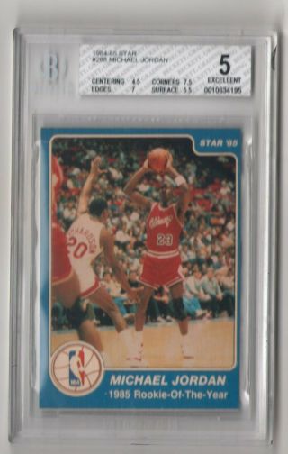 1984 - 85 Star Michael Jordan 288 Bgs 5.  5 Rc Rookie Fleer 1986 57