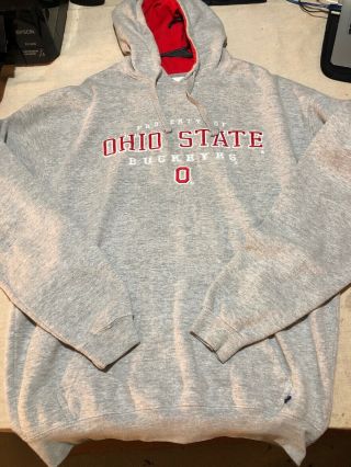 J America Sportswear Stitched Ohio State Buckeyes Hoodie Size Xl Gray