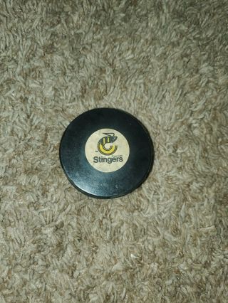 Vintage 1970s Cincinnati Stingers Hockey Puck Game Puck