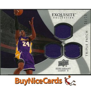 2008 - 09 Kobe Bryant Upper Deck Exquisite Game - Triple Patch 6/10