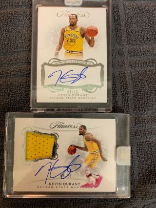 2018/19 Flawless Kevin Durant 5/25 Patch Auto,  3/25 Momentous Gswarriors