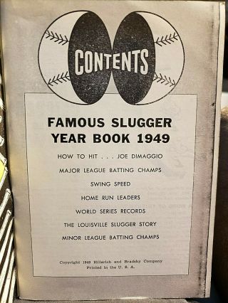 Louisville Slugger 1949 Famous Slugger Year Book 3