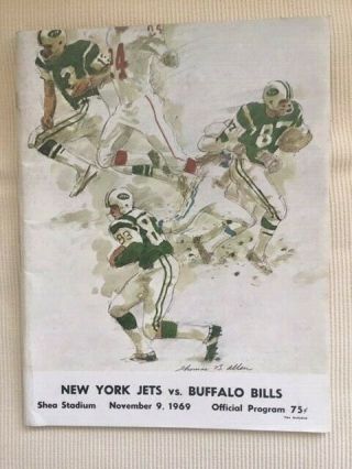 1969 York Jets - Buffalo Bills Game Day Program - Joe Namath