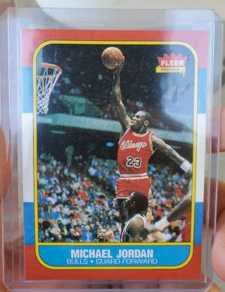 1986 - 1987 Fleer Michael Jordan Chicago Bulls 57 Basketball Card Rookie Unknown