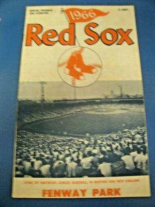 Vintage 1966 Program Scorecard Boston Red Sox Vs Yankees,  Mantle 2 Home Runs