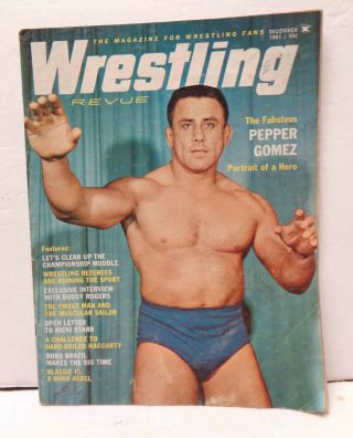 Vintage December 1961 Wrestling Revue Pepper Gomez
