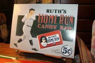Tin Sign 12 " X 16 " Vintage Look 1991 Babe Ruth 