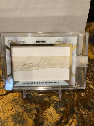 2018 Leaf Pearl Hockey Jesse Owens Cut Signature Autograph 1/1 Encased Auto