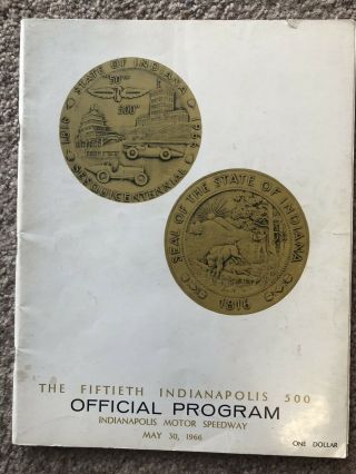1966 Indy 500 Program - 50th Running Indianapolis 500 Mile Race