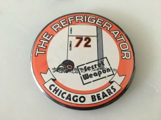 Vintage 1985 Chicago Bears The Refrigerator Perry " Secret Weapon " Pinback Button