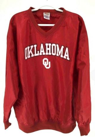 Oklahoma University Ou Sooners Red Oak Sportswear Mens Windbreaker Size Xl