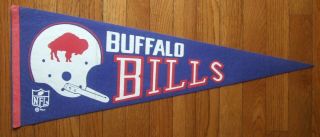 1967 Dated Buffalo Bills Standing Buffalo Pennant - Post - Afl/nfl Merger