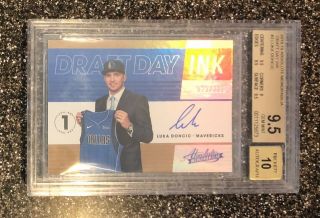 Luka Doncic 2018 - 19 Panini Absolute Draft Day Ink Rookie Auto Rc /125 Bgs 9.  5