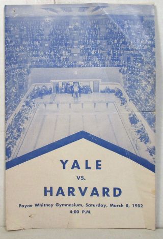 1952 Yale Vs.  Harvard Swim Meet Program