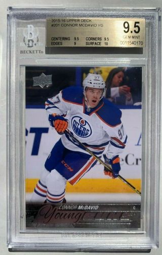 2015 - 16 Upper Deck Ud Series One 1 Connor Mcdavid Rc Young Guns Bgs 9.  5 Sweet