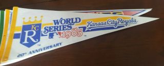 Vintage World Series 1985 Kansas City Royals 12” X 30” Pennant