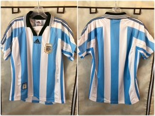 Argentina 1998/99 Home International Soccer Jersey Xs Retro Adidas World Cup