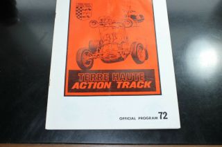 Vintage 1972 Terre Haute Indiana Speedway Racing Program Race Sprint Cars Usac