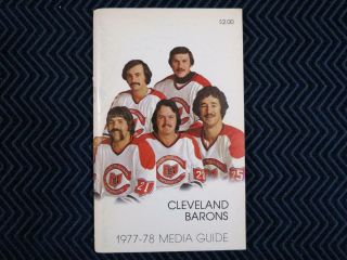 1977 - 78 Cleveland Barons Nhl Hockey Media Guide