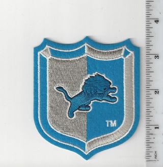 Vintage Nfl Detroit Lions Shield Logo Patch 3 1/2 " X 3 " (sew Or Iron On)
