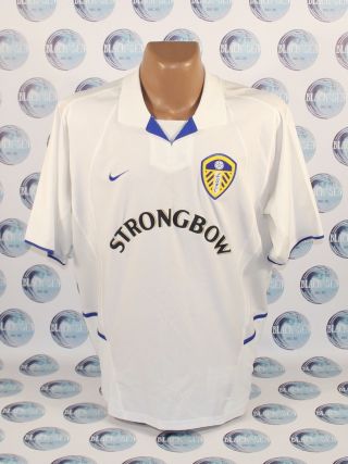 Leeds United 2002 2003 Football Soccer Shirt Jersey Maglia Nike White Strongbow
