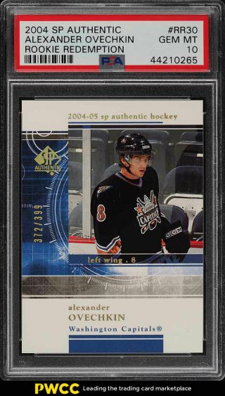 2004 Sp Authentic Redemptions Alexander Ovechkin Rookie Rc /399 Psa 10 (pwcc)