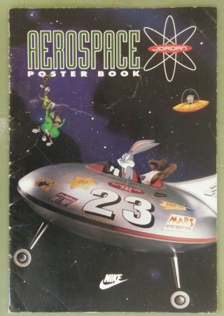 1993 Michael Jordan Nike Spacejam Aerospace (8) Mini Poster Book,  Button