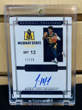 2019 - 20 Ja Morant National Treasures Collegiate Basketball Auto 17/25 Autograph