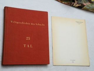 1961,  Weltgeschichte Des Schachs (world History Chess) Book 25 Michail Tal Hb Vg
