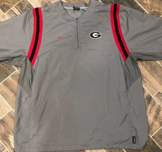 Nike Team Short Sleeve 1/4 Zip Wind Jacket Shirt University Georgia Bulldogs Xxl