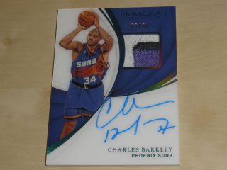 2018 - 19 Panini Immaculate Jersey Number Acetate Patch Auto Charles Barkley 23/34