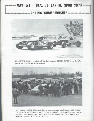 1971 Lancaster Speedway Modified Program - V3,  2 - Bill Torrisi DB 2