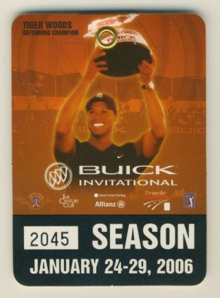 2006 Buick Invitational Tournament Ticket Badge Tiger Woods Wins Tourney 41