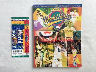 1997 World Series Ticket Program Florida Marlins @ Cleveland Indians Game 5 Mlb