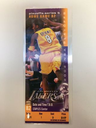 2002 Los Angeles Lakers Nba Playoff Game Ticket Kobe Bryant Stub Laminated