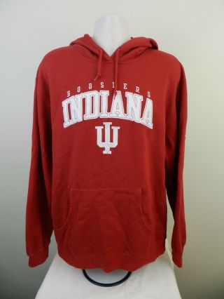 Indiana Hoosiers Adidas Hooded Sweatshirt Red & White Men 