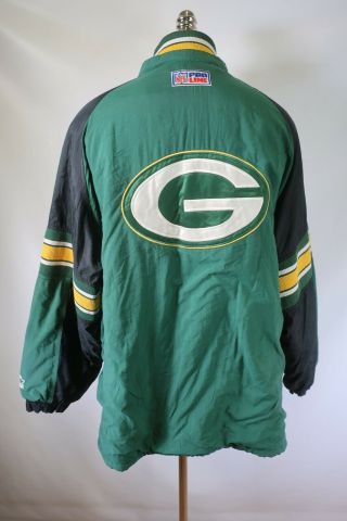 D4097 Vtg Starter Green Bay Packers Nfl Football Full - Zip Jacket Size Xl