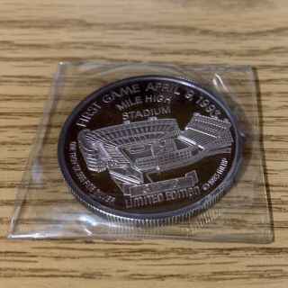 1993 Colorado Rockies Inaugural Year @ Mile High Stad.  Coin,  1 Troy Ounce Silver 3
